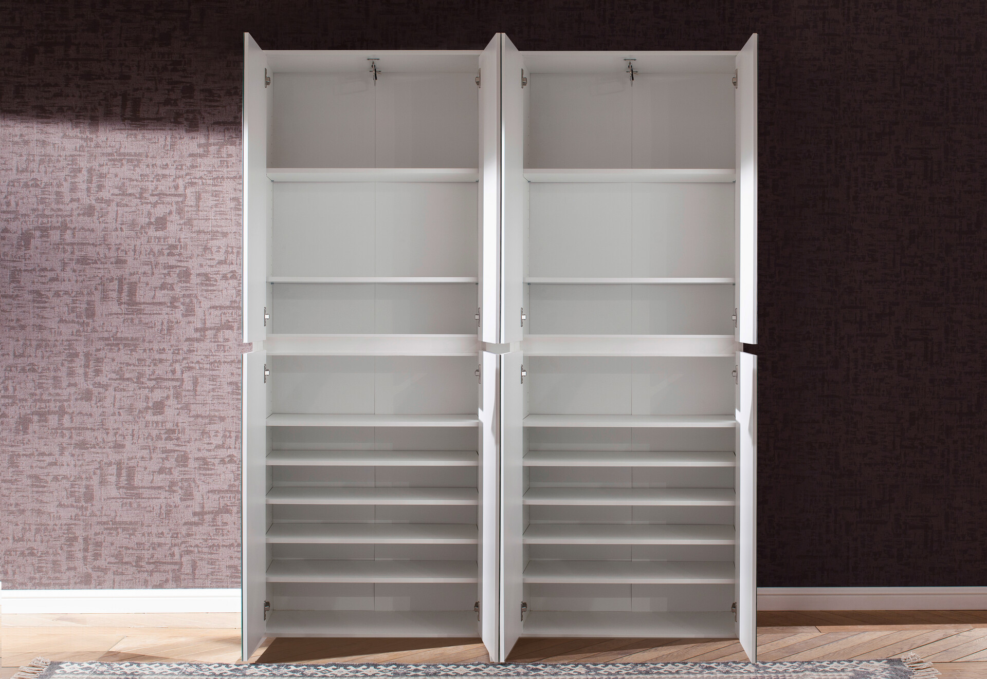 Garderobenschrank Mirror weiß B/H/T: ca. 148x191x34 cm