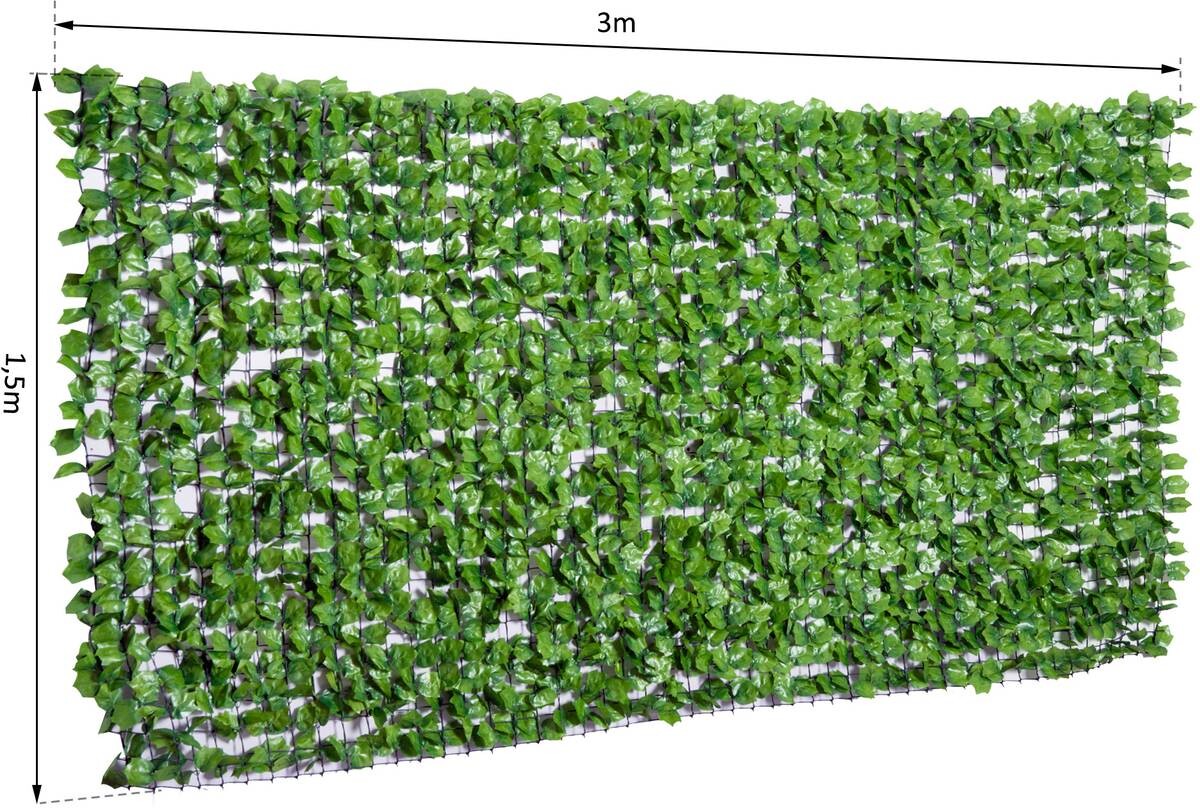 Outsunny Sichtschutzhecke grün Kunststoff H/L: ca. 150x300 cm