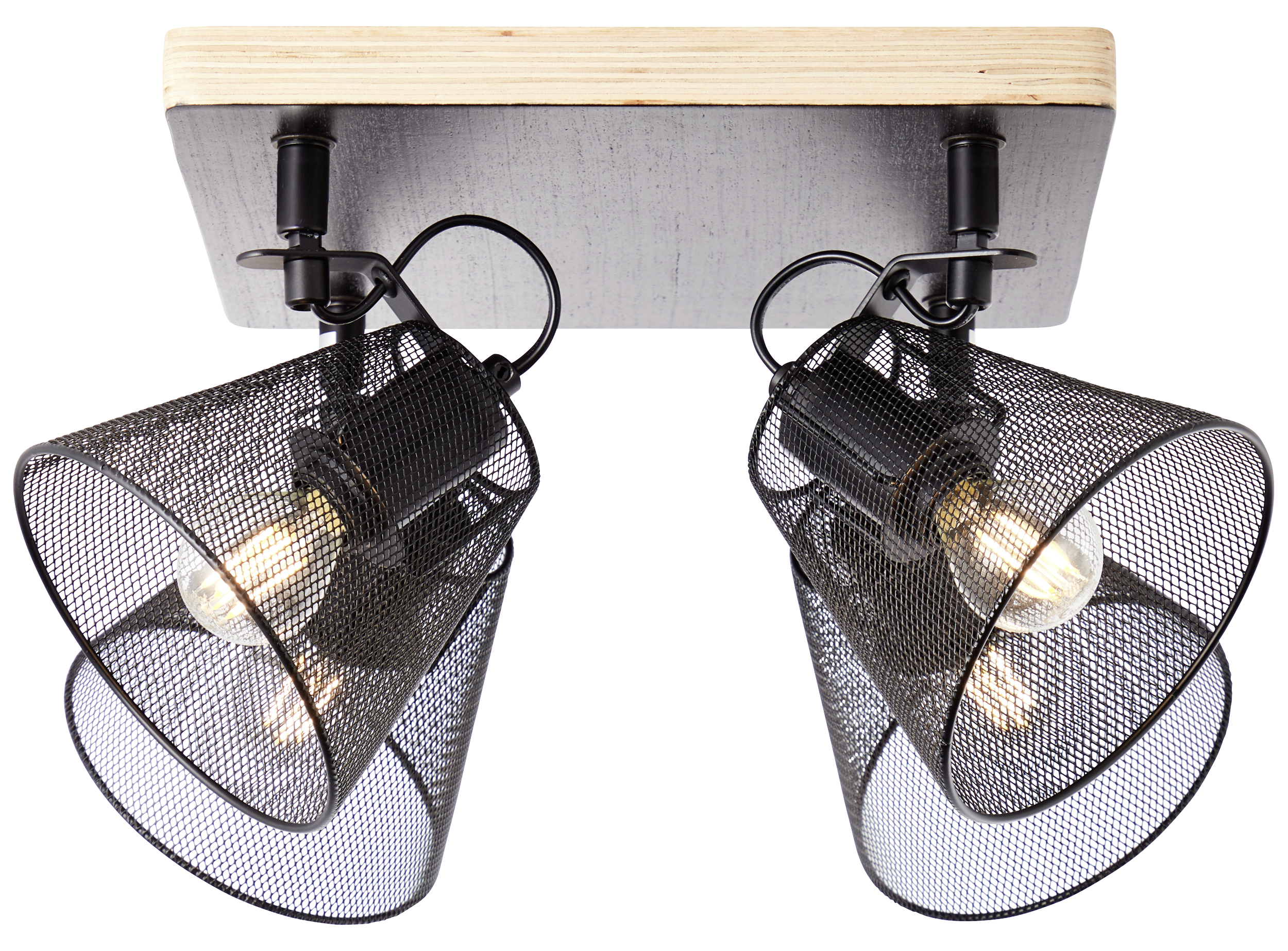 Brilliant Spot Whole 40135/76 schwarz natur Metall Holz B/H/T: ca. 38x20x38 cm E14 4 Brennstellen