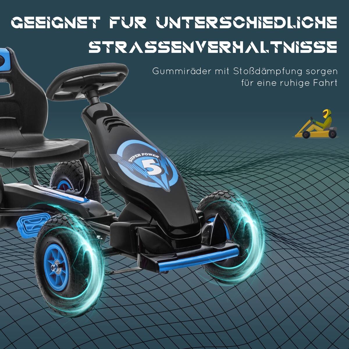AIYAPLAY Go Kart schwarz B/H/L: ca. 58x61x121 cm