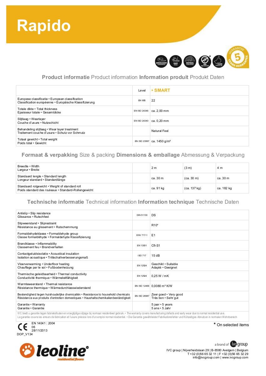 Vinylboden Rapido Eiche Eiche B: ca. 400 cm pro m²