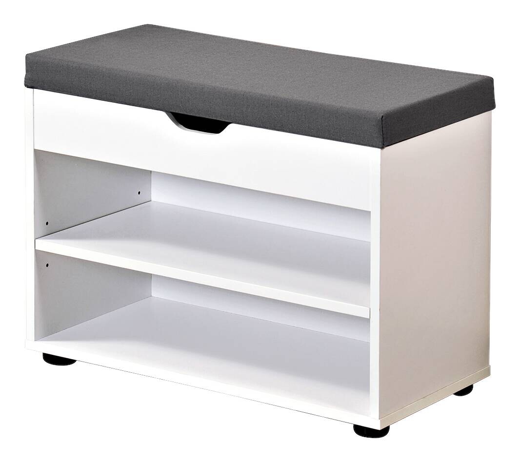 Kesper Schuhschrank mit Sitzkissen weiß Spanplatte B/H/L: ca. 30x45x60 cm Kesper Schuhschrank mit Sitzkissen weiß Spanplatte B/H/L: ca. 30x45x60 cm