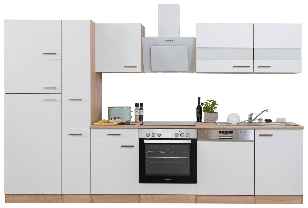 Respekta Küchenblock Economy weiß matt B/H/T: ca. 310x200x60 cm