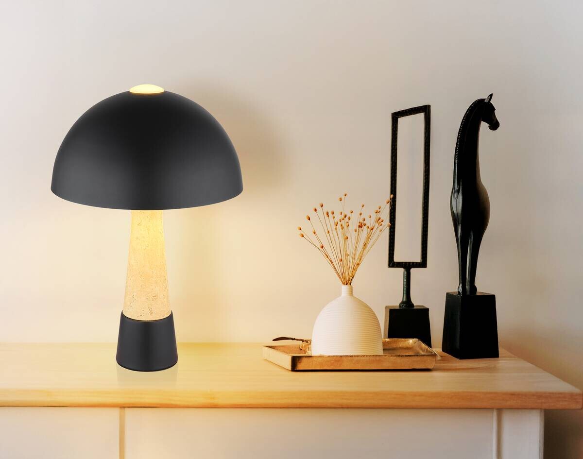 GLOBO Tischleuchte mattschwarz Metall H/D: ca. 36,5x25 cm E27 1 Brennstellen