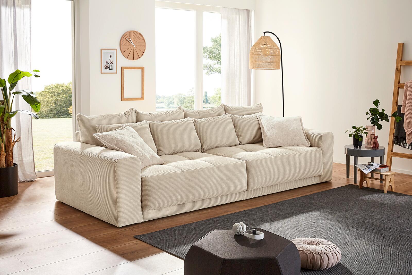 Big Sofa beige Microfaser B/H/T: ca. 298x80x135 cm Big Sofa beige Microfaser B/H/T: ca. 298x80x135 cm