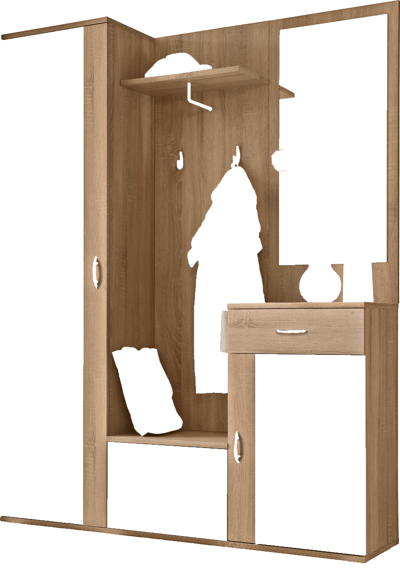 Garderobe Patent Eiche Sonoma Nachbildung weiß B/H/T: ca. 145x184x30 cm