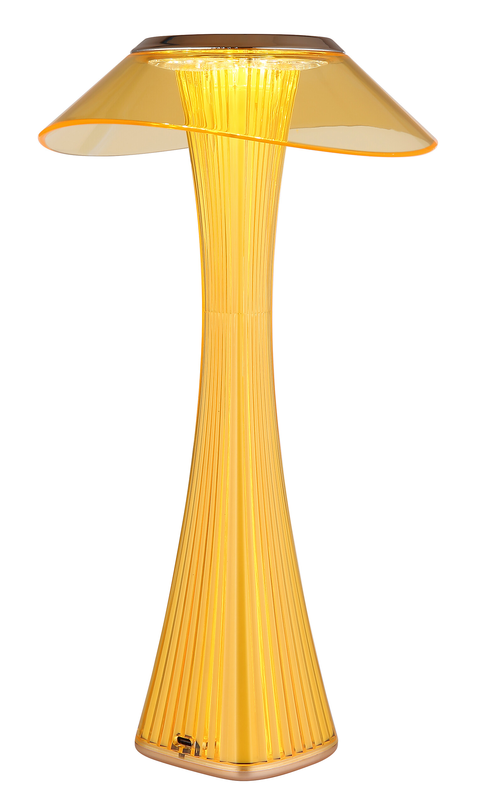 GLOBO Tischleuchte amber weiß Craft Gold Kunststoff Acryl H/D: ca. 27,4x15,1 cm 1 Brennstellen