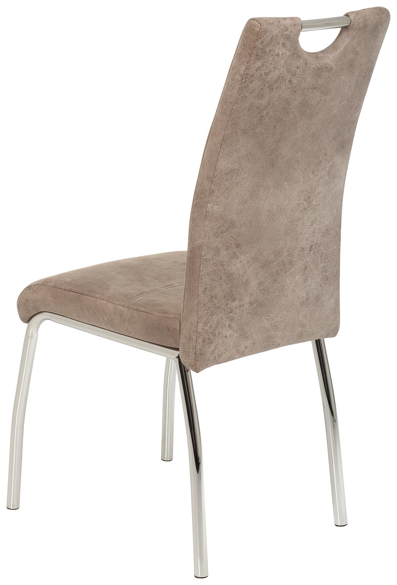 Stuhl Susi 2er Set beige Vintage Microfaser B/H/T: ca. 44x98x61 cm