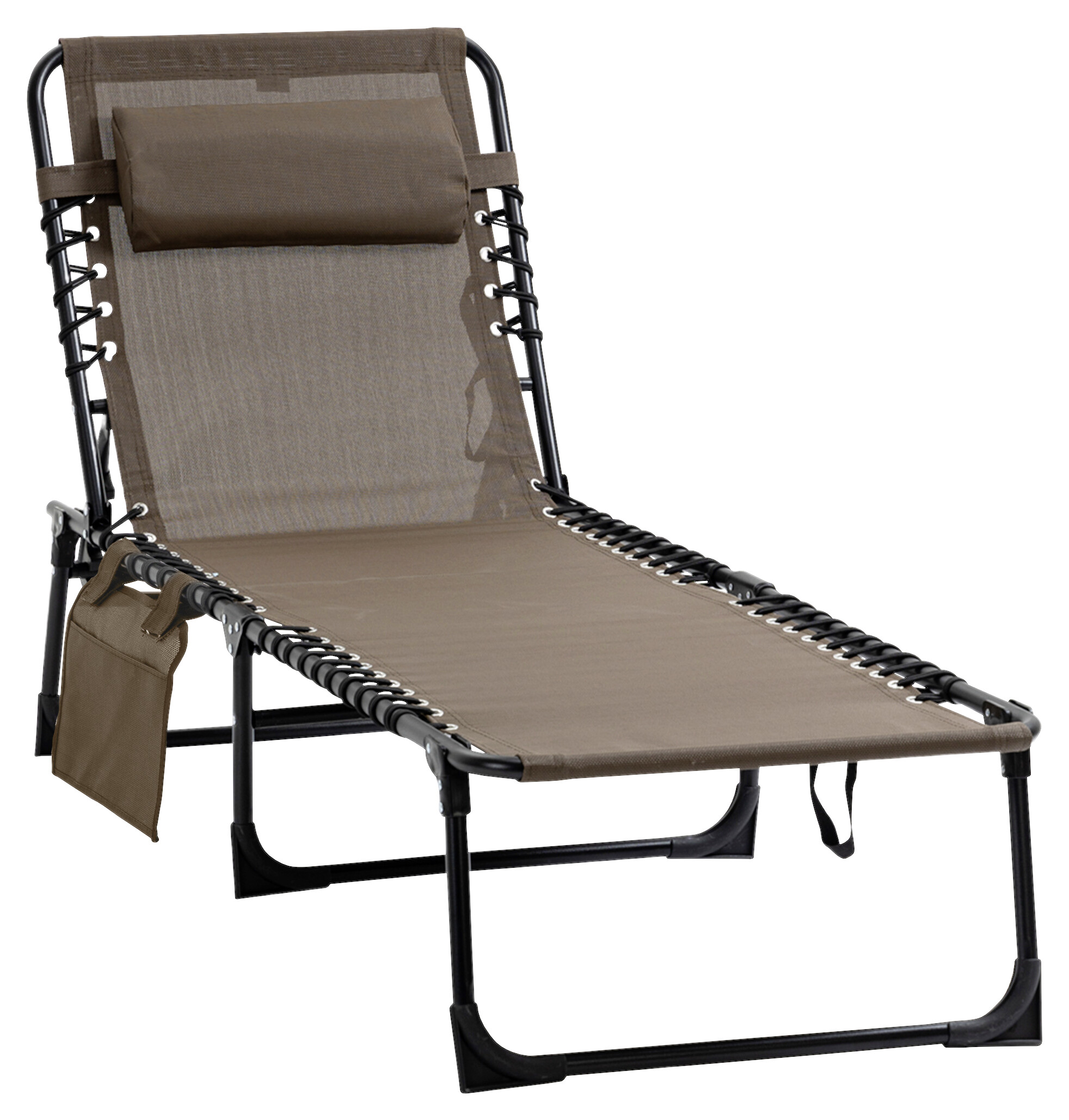 Outsunny Sonnenliege braun Stahl B/H/L: ca. 58x30x185 cm