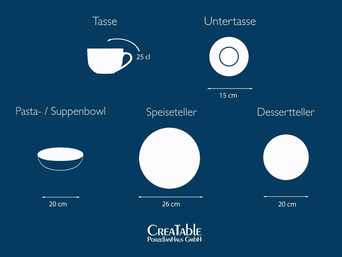 CreaTable Service Chef Collection weiß Porzellan 30 tlg.