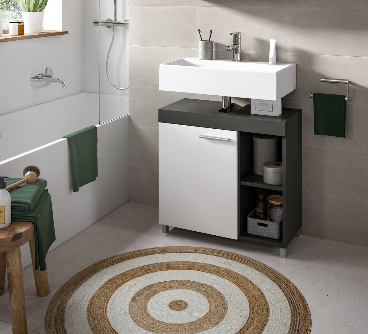 Waschbeckenunterschrank Noah weiß B/H/T: ca. 65x63x31 cm