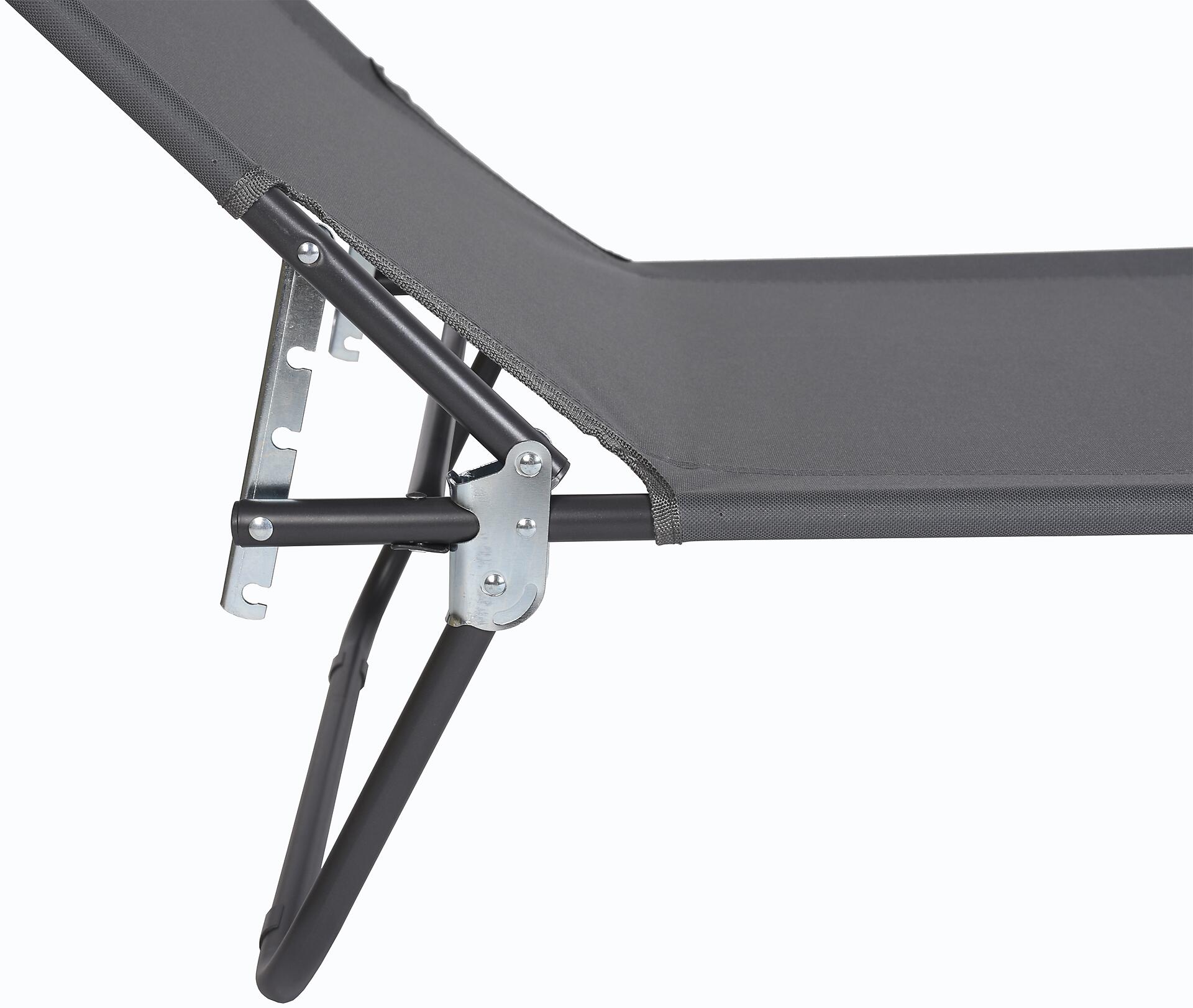 VCM Sonnenliege grau Polyester-Mischgewebe B/H/L: ca. 55x34x190 cm