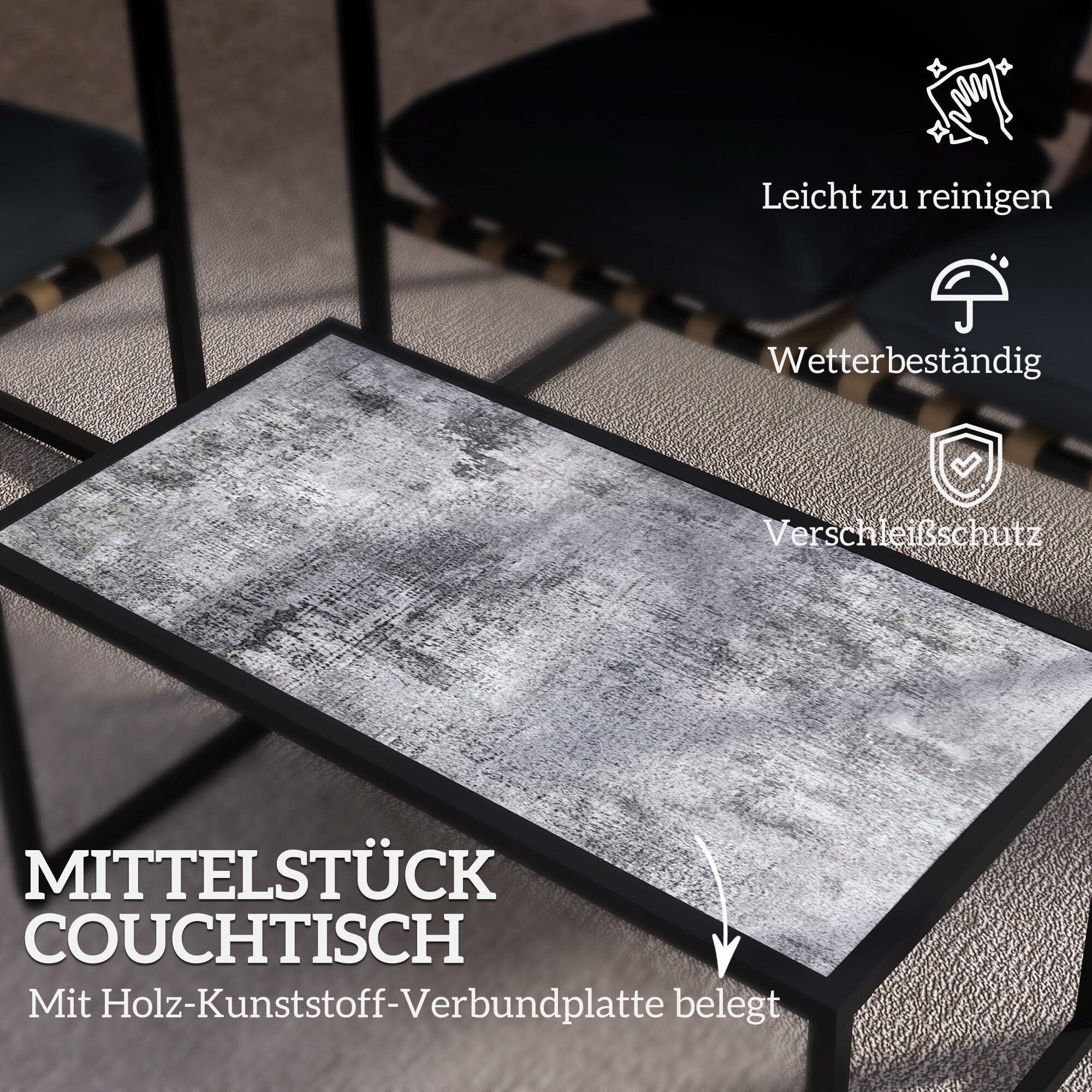 Outsunny Gartenmöbel-Set grau Polyester B/H/L: ca. 70x67x114 cm