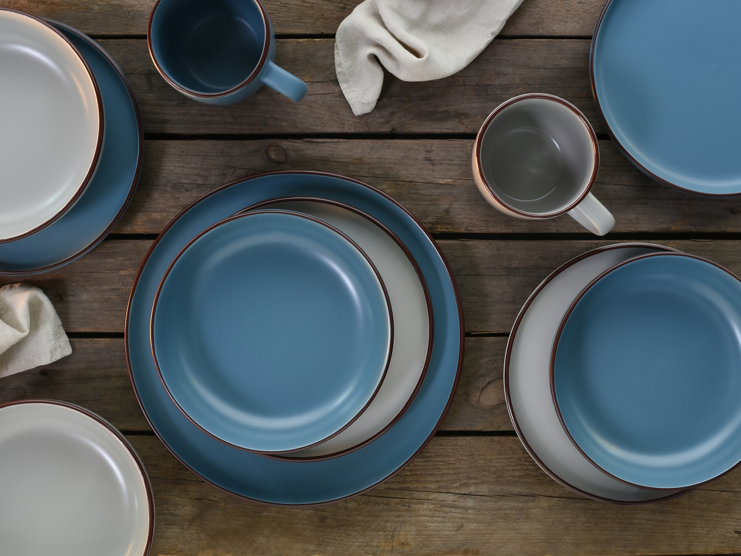 CreaTable Kombiservice Modern Scandic multicolor Steinzeug 16 tlg.