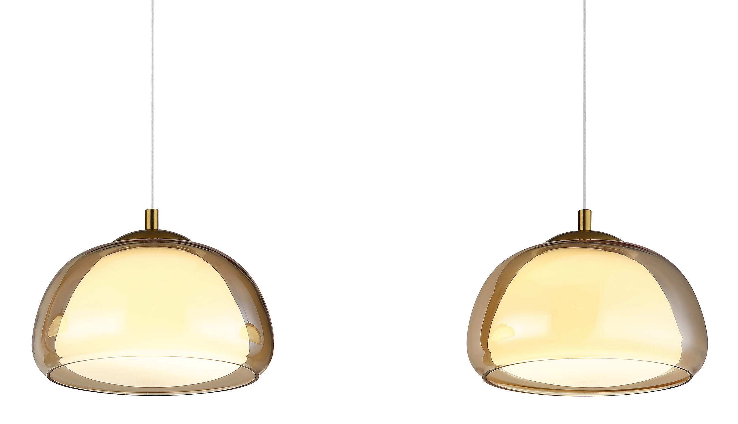 GLOBO Hängeleuchte gold Metall Glas B/H/L: ca. 36x21x101 cm