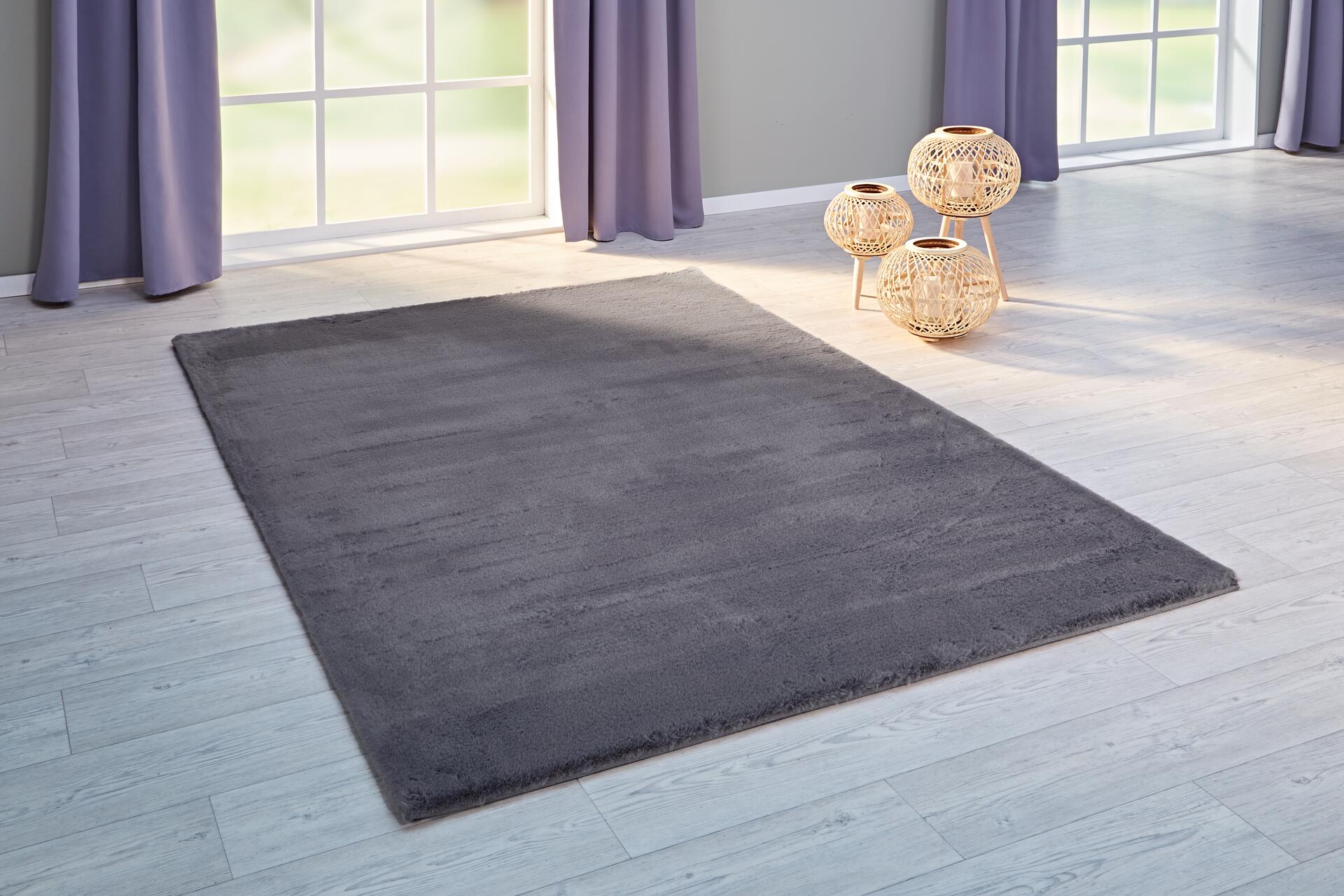 Fellimitat Moyo grau B/L: ca. 160x230 cm