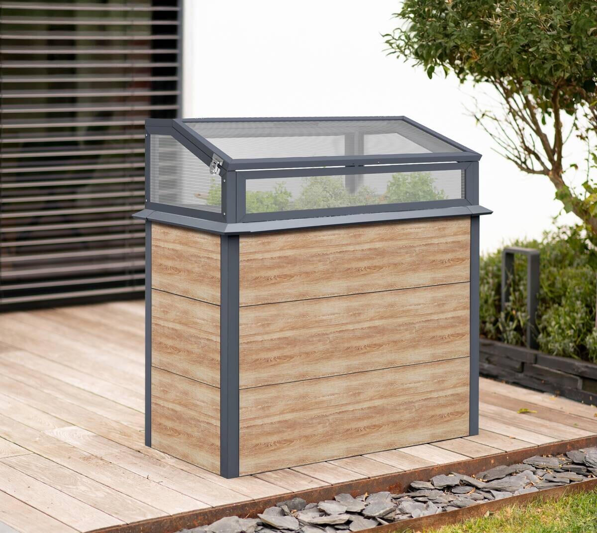 Westmann Hochbeet Primus Holzoptik Stahl B/H/L: ca. 100x113x50 cm