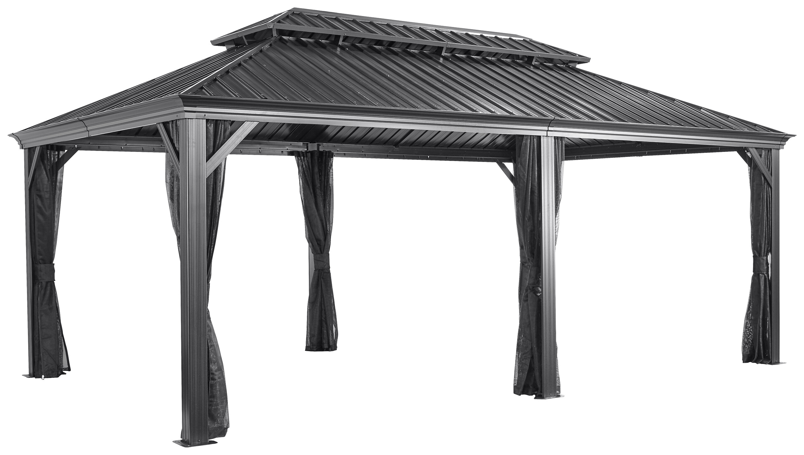 Sojag Pavillon Messina anthrazit Aluminium B/H/L: ca. 363x307x598 cm