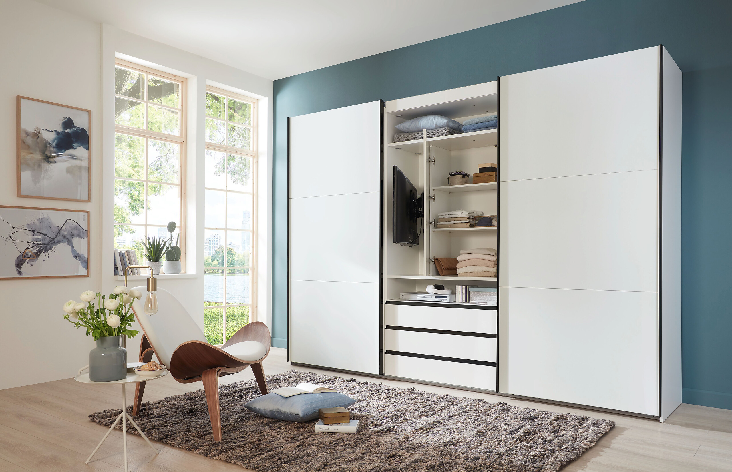 Schwebetürenschrank Magic weiß B/H/T: ca. 300x216x65 cm Schwebetürenschrank Magic weiß B/H/T: ca. 300x216x65 cm