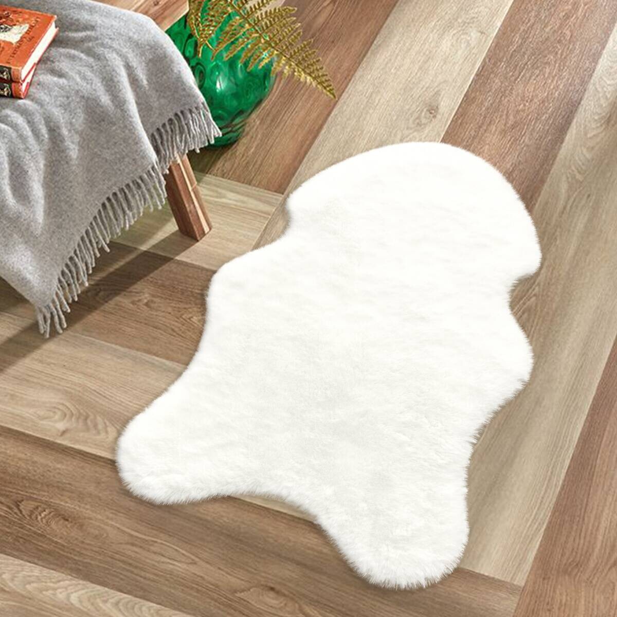 Fellimitat Moya weiß B/L: ca. 40x57 cm