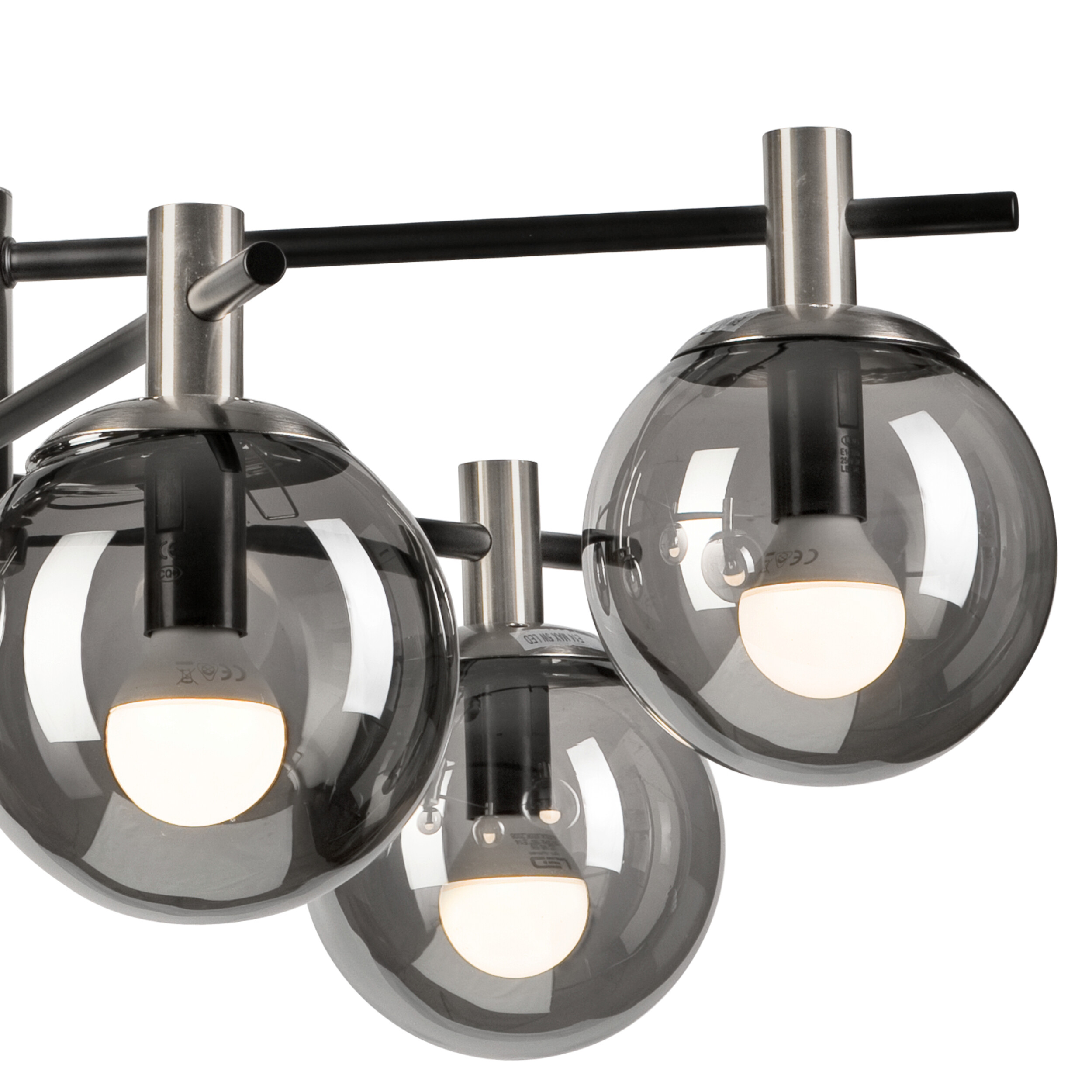 Lamkur Deckenleuchte Lilou Chrom Glas Stahl B/H/L: ca. 54x53x54 cm E14 6 Brennstellen