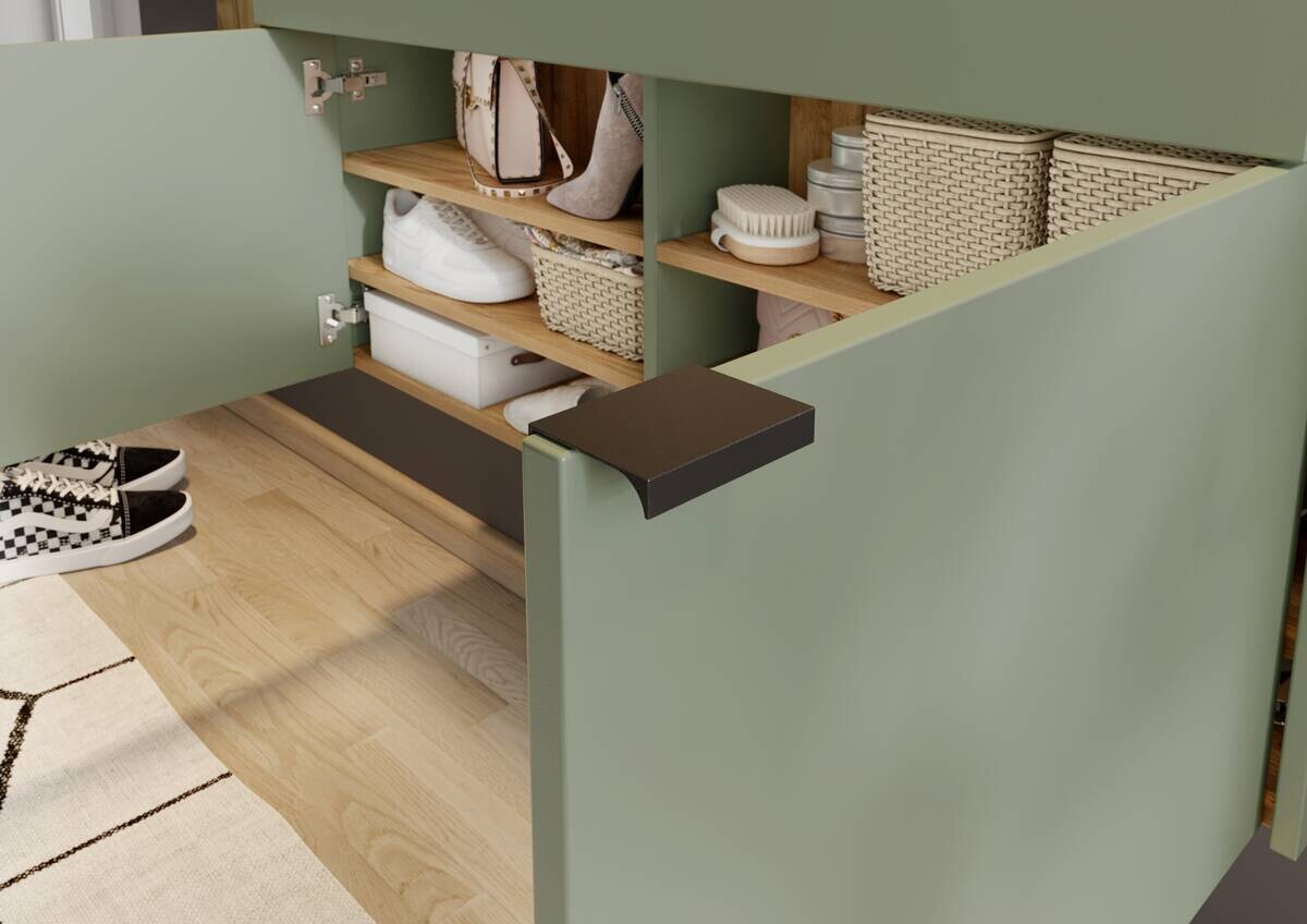 Mehrzweckschrank 1398-629 grün Eiche Navarra Nachbildung B/H/T: ca. 110x57x22 cm