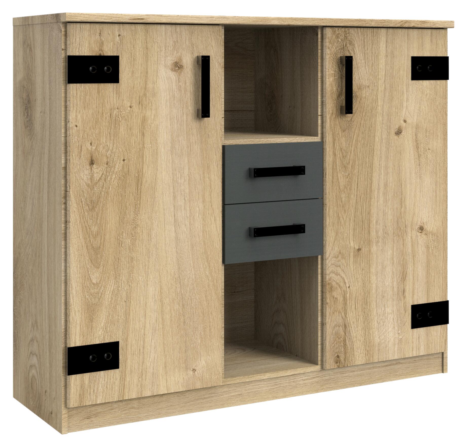 Highboard Liverpool Plankeneiche Nachbildung B/H/T: ca. 124x105x41 cm