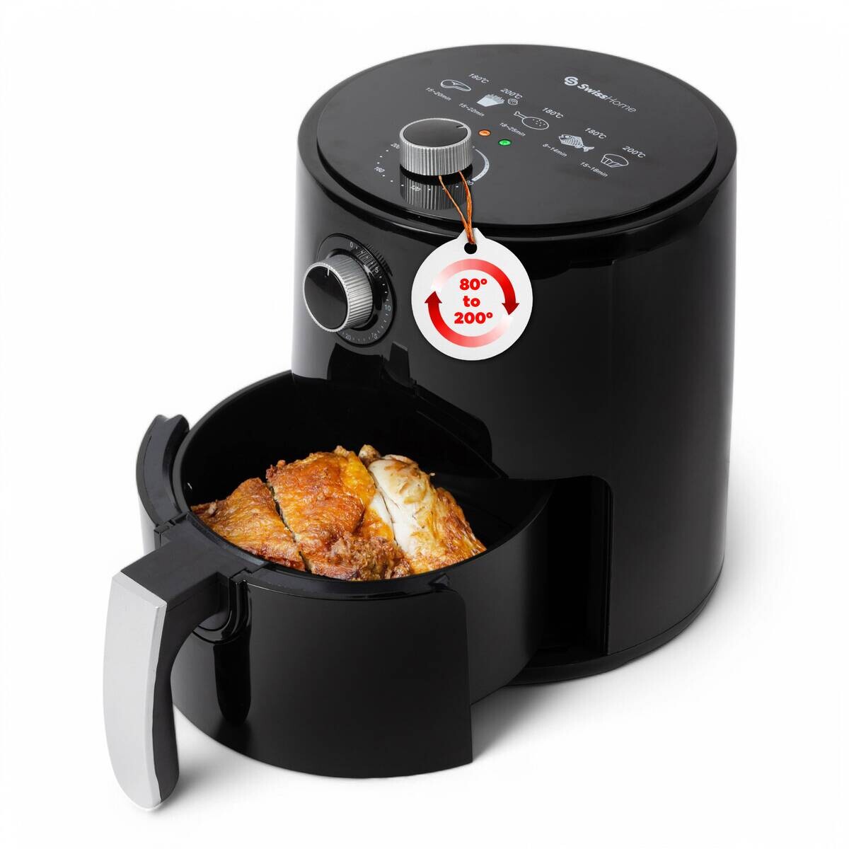 SWISS HOME Heißluftfritteuse SH-6653 schwarz Polypropylen ca. 2,5 l