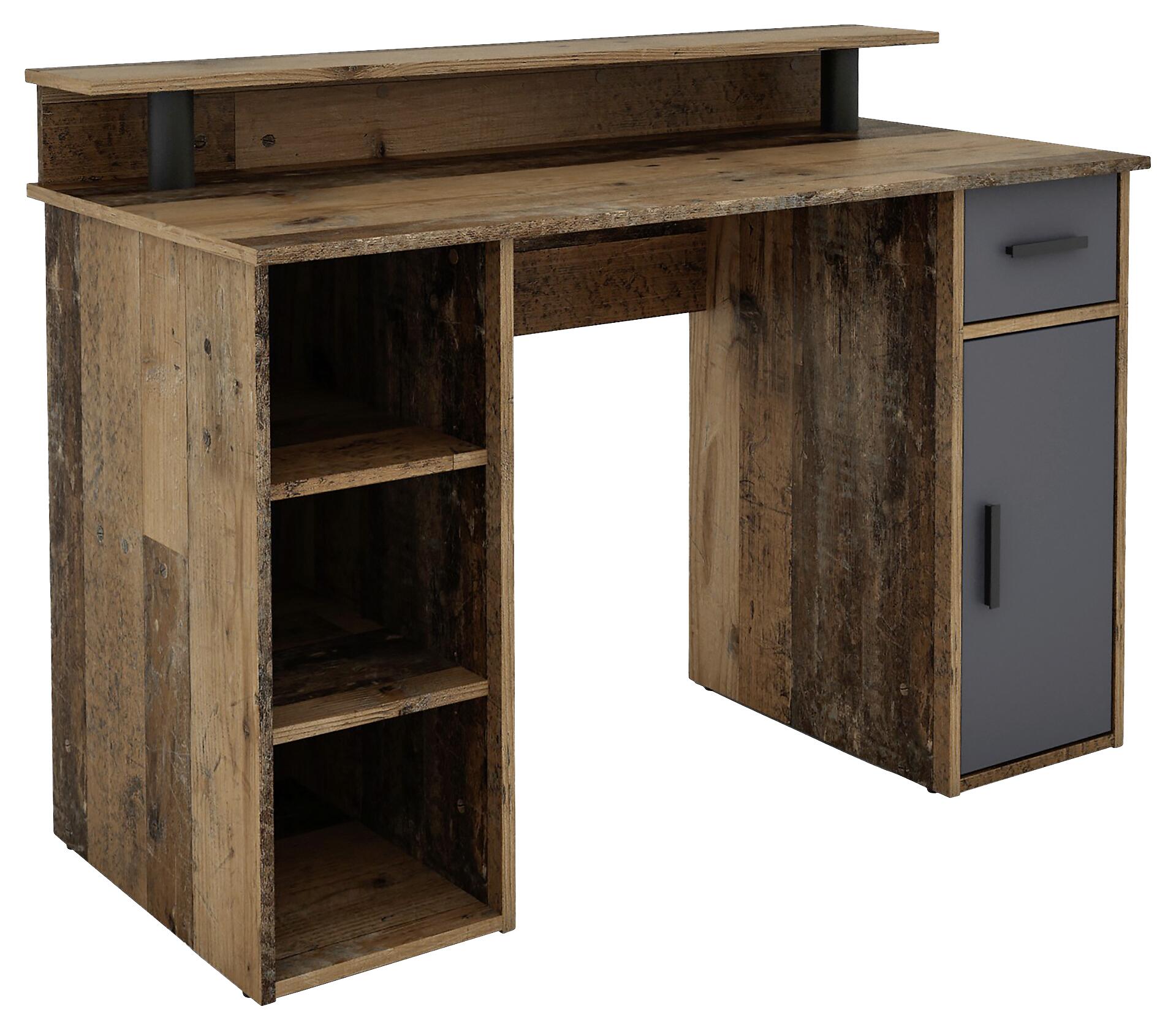 Schreibtisch DIEGO Eiche Old Wood Nachbildung anthrazit