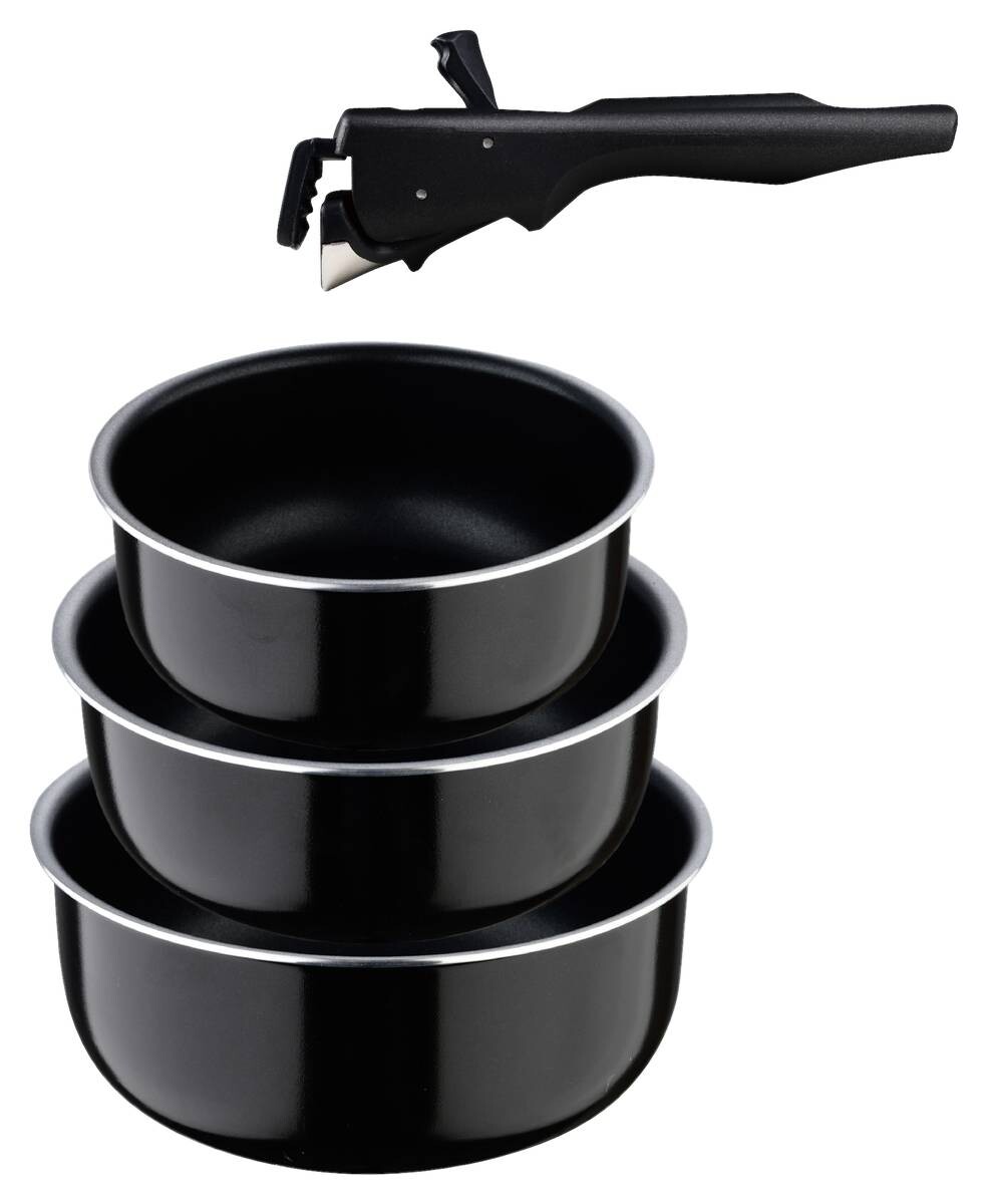 SAN IGNACIO Pfannenset Click & cook schwarz Aluminium 3 tlg.