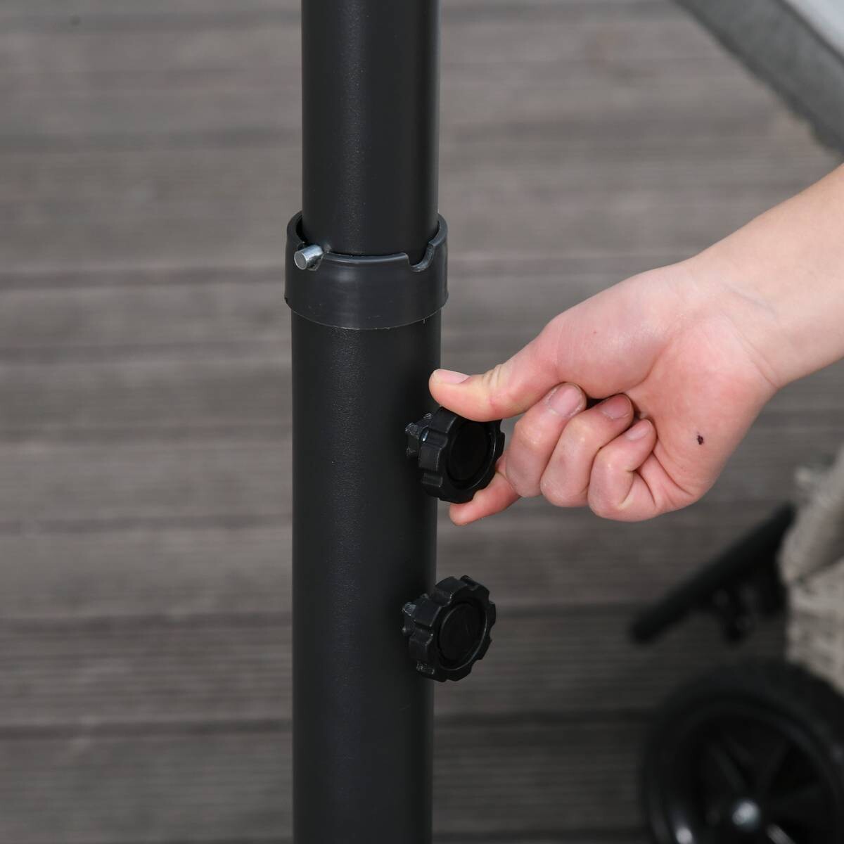 Outsunny Ampelschirm schwarz Polyester H/D: ca. 250x300 cm