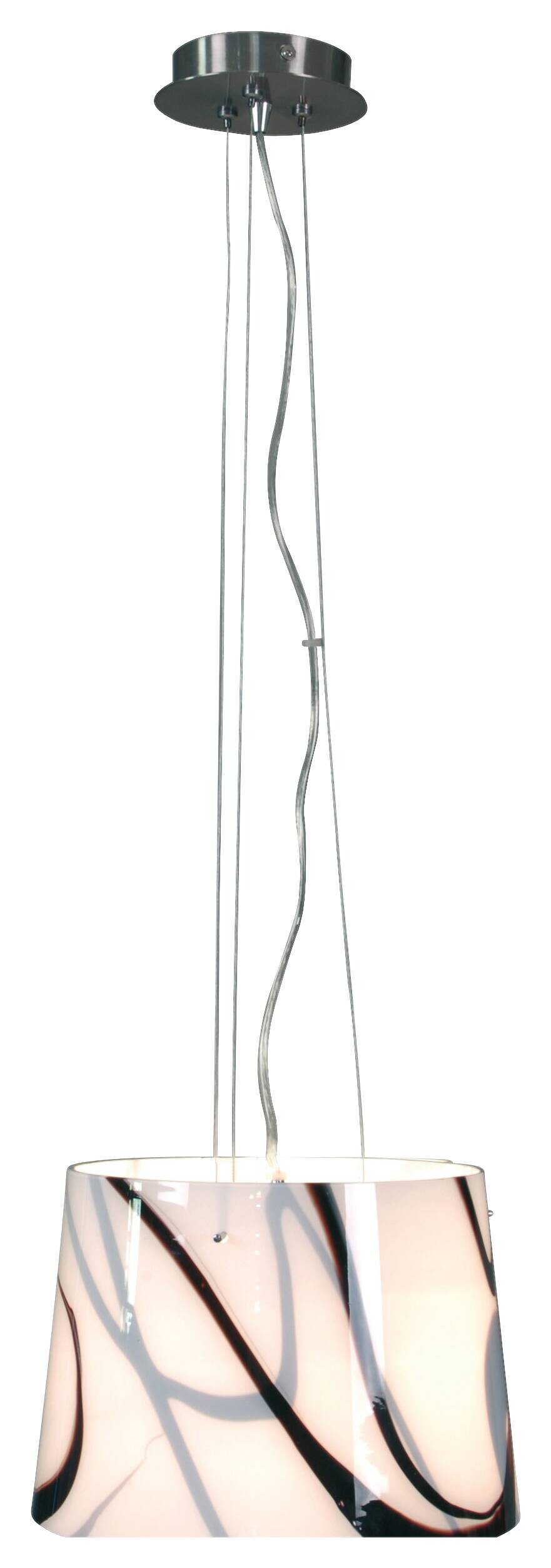 Näve Leuchten Pendelleuchte 731722 weiß Glas Metall B/H/T: ca. 29x21x29 cm E27 1 Brennstellen