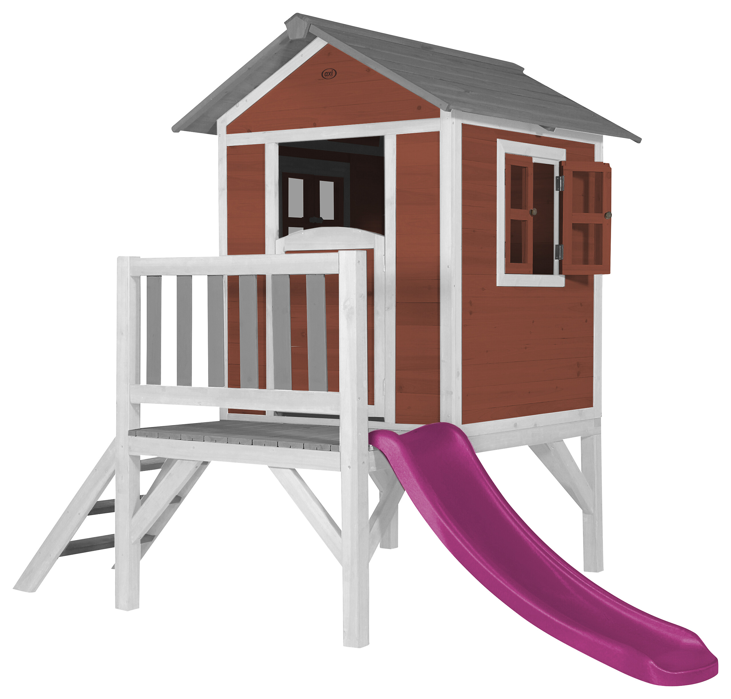 AXI Spielhaus Lodge XL rot B/H/T: ca. 240x189x167 cm