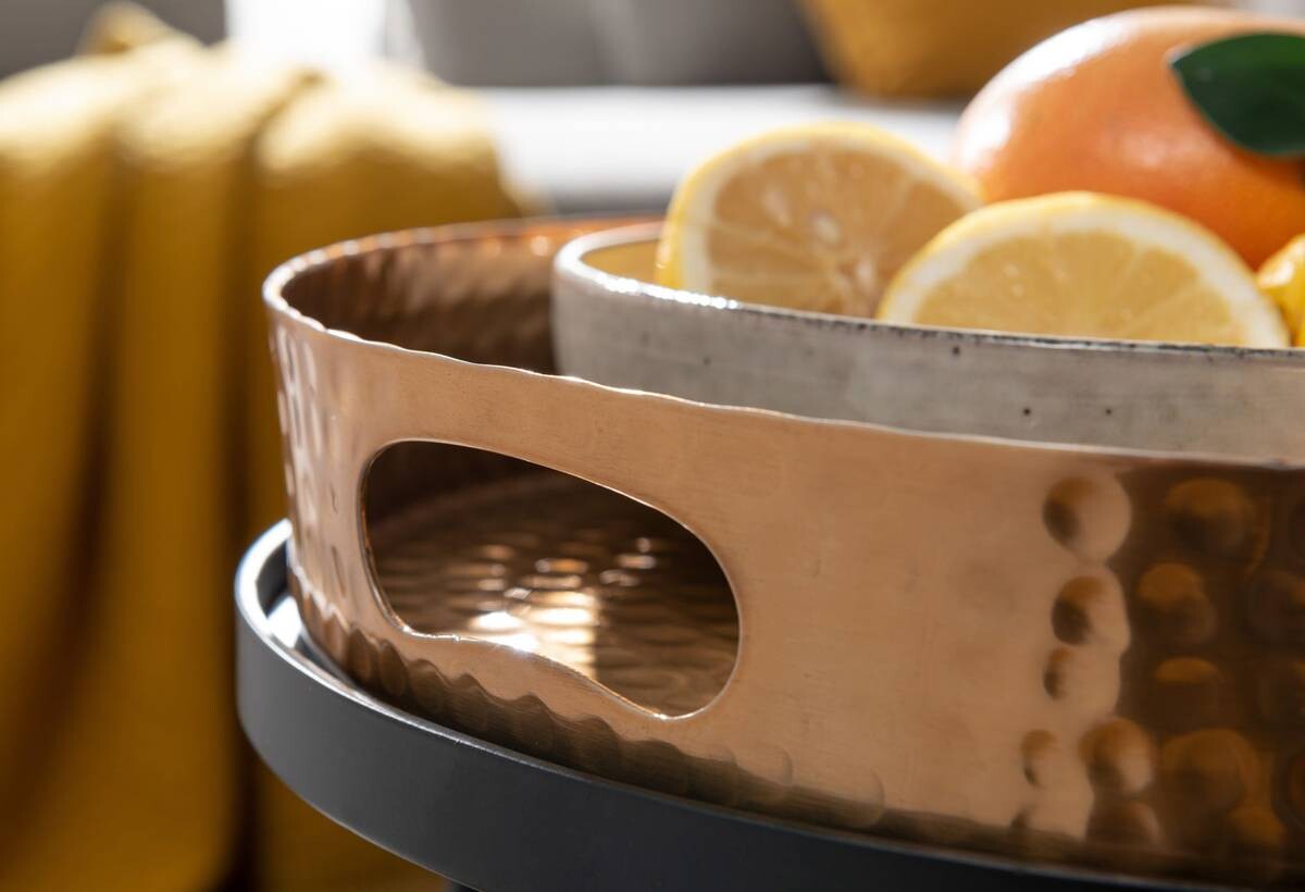 Beistelltisch 2er-Set. gold Metall B/H/T: ca. 38x45x38 cm