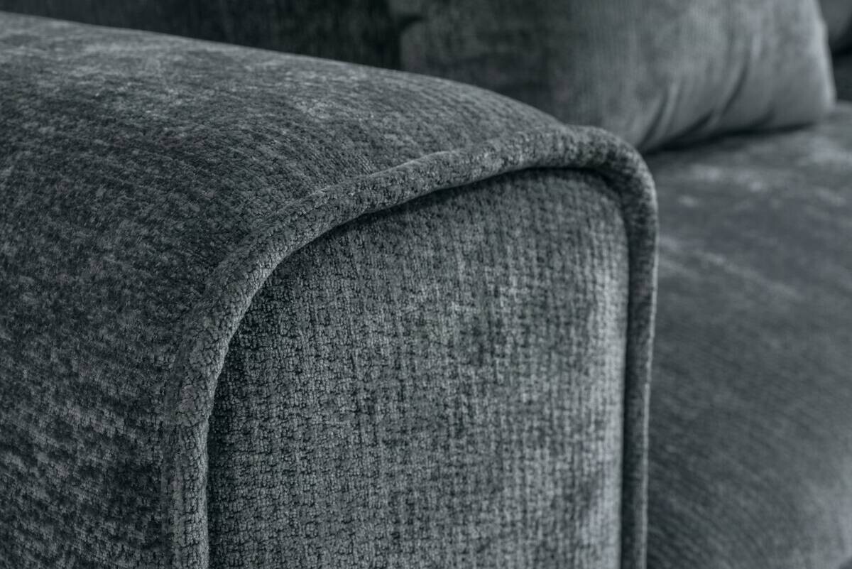 Ecksofa mit Bettfunktion und Bettkasten dunkelgrau Microfaser B/T: ca. 269x147 cm