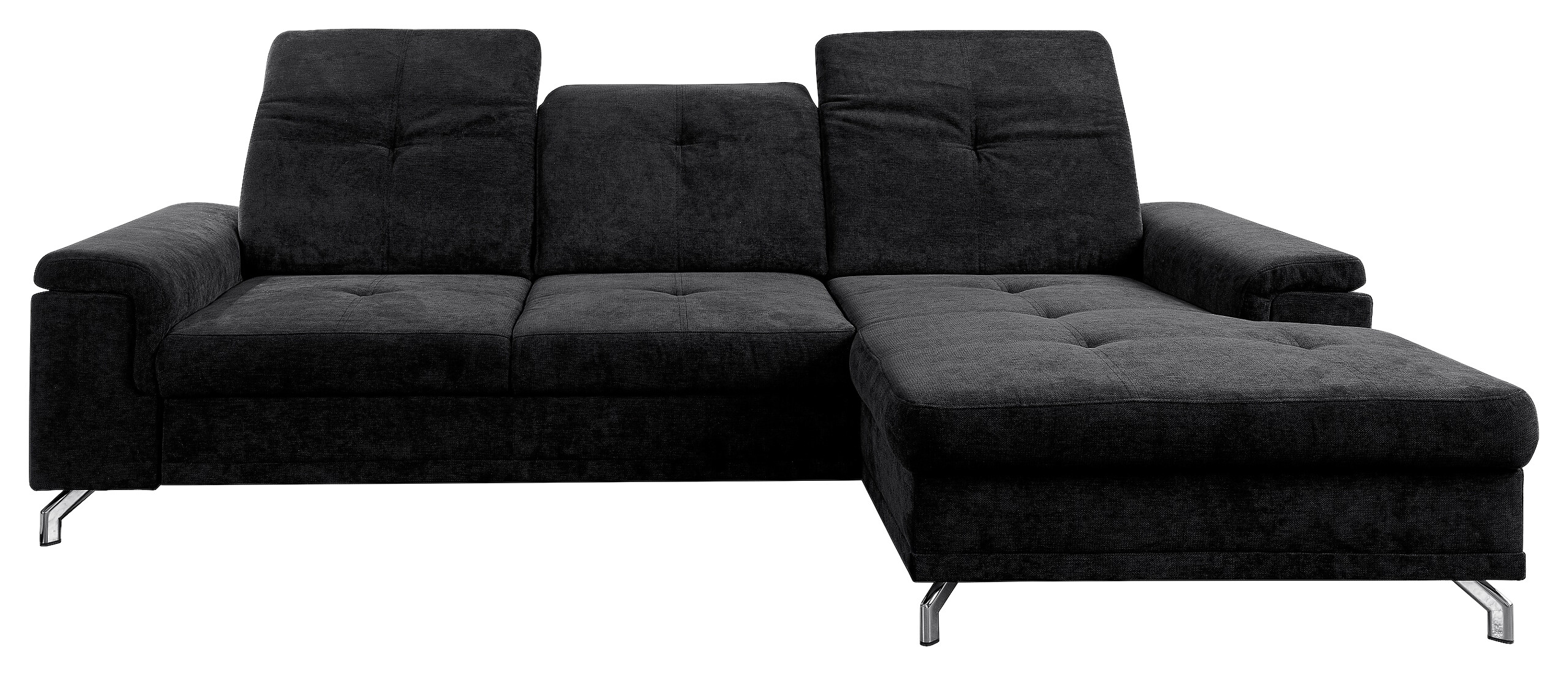 Ecksofa mit Bettfunktion und Bettkasten schwarz Microfaser B/H/T: ca. 270x104x170 cm
