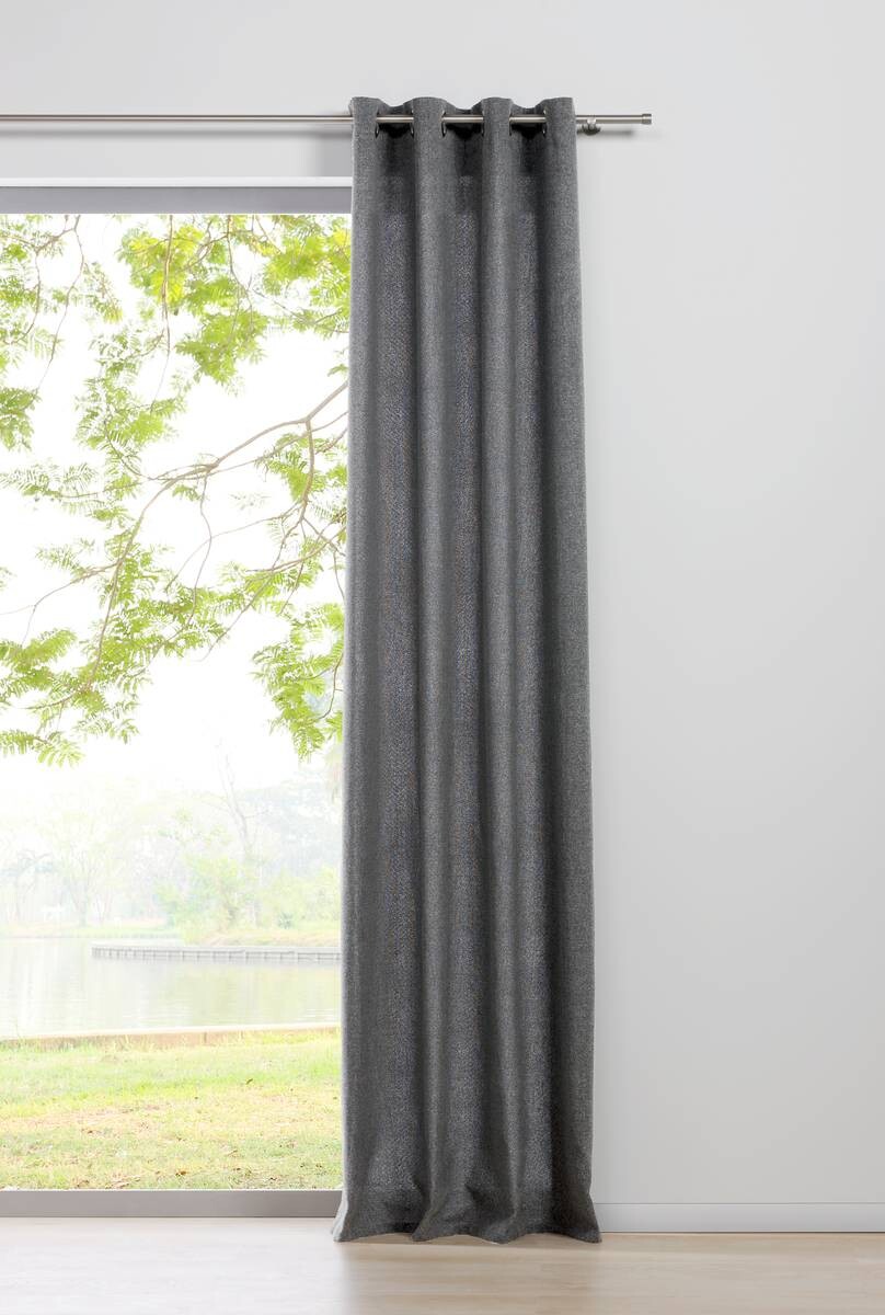 Ösenvorhang CHALET grau B/L: ca. 135x245 cm