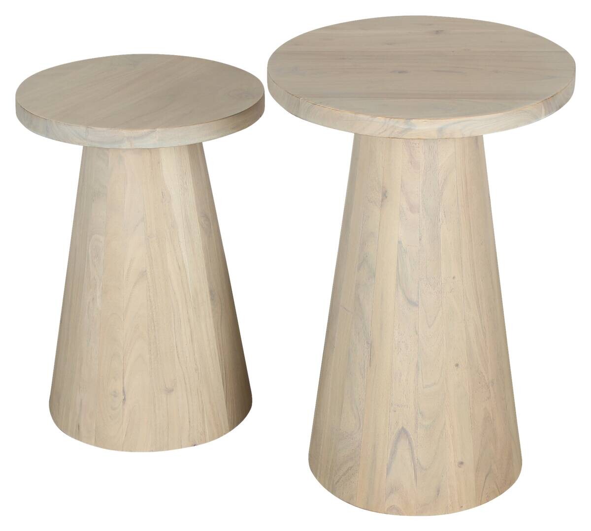 Beistelltisch CONE, 2er-Set weiß gekälkt Akazie H/D: ca. 60x40 cm Beistelltisch CONE, 2er-Set weiß gekälkt Akazie H/D: ca. 60x40 cm