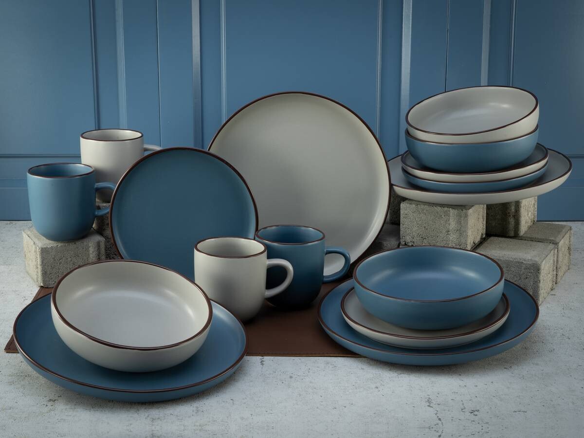 CreaTable Kombiservice Modern Scandic multicolor Steinzeug 16 tlg.