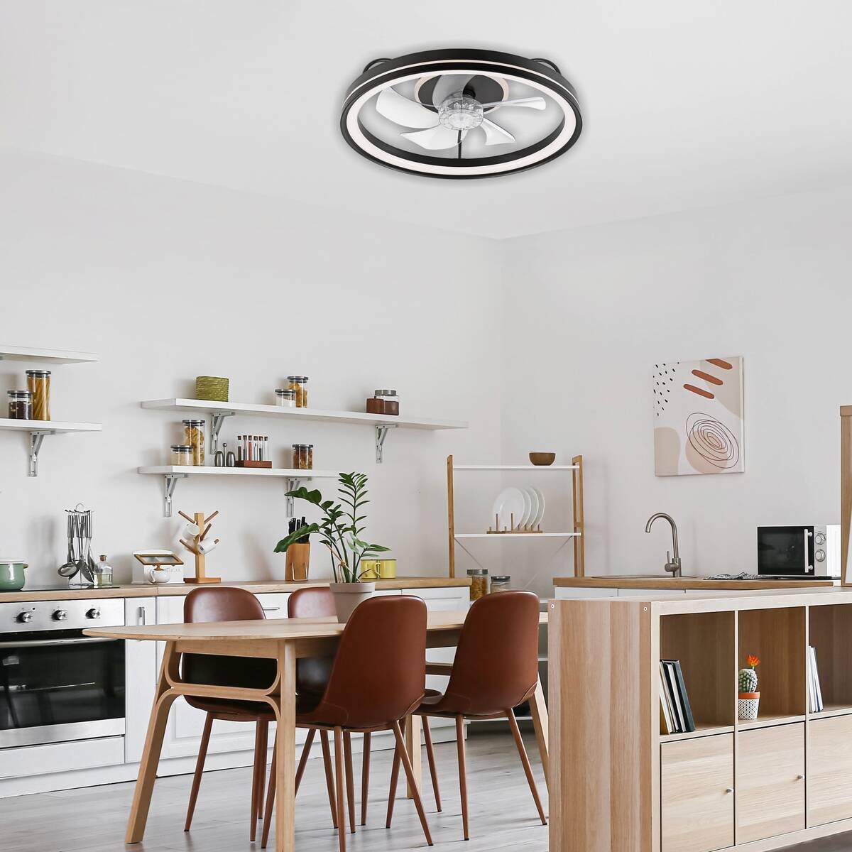 Lamkur LED-Deckenventilator Falco schwarz H/L: ca. 17x50 cm max. 40 W