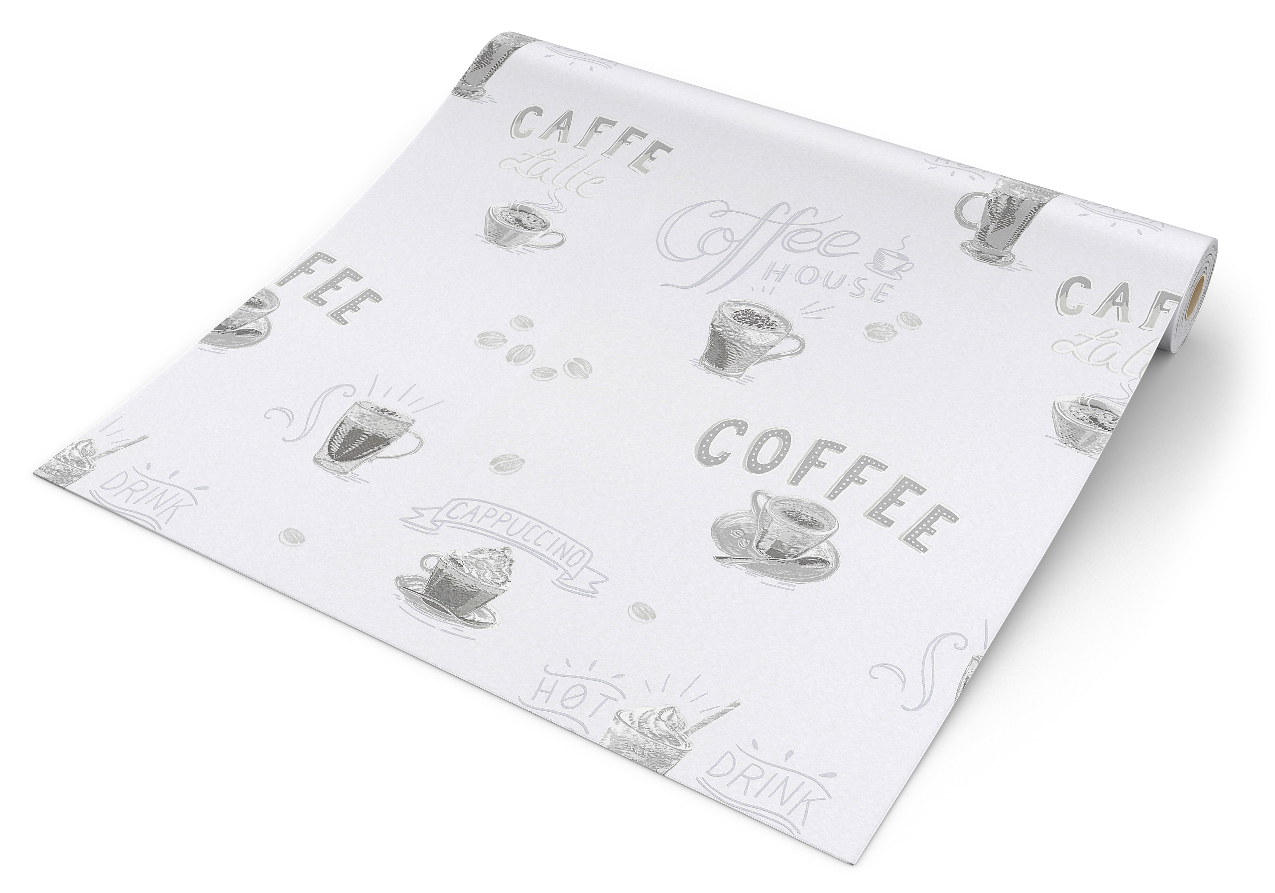 Vliestapete Coffee grau B/L: ca. 53x1005 cm