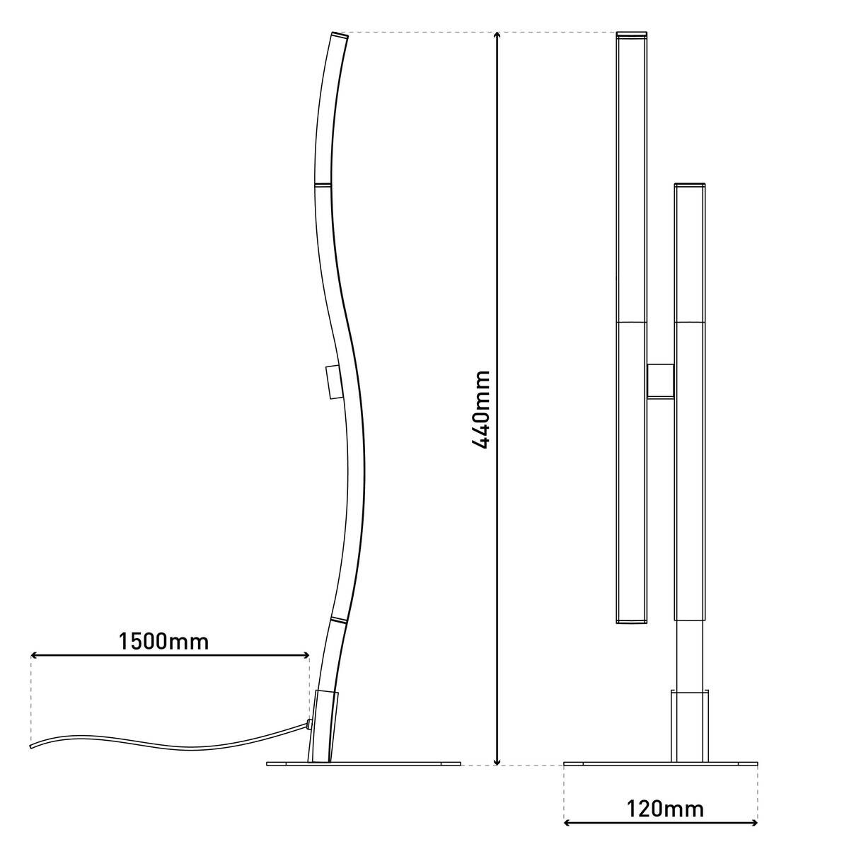 Näve Leuchten Tischleuchte 3188722 schwarz Kunststoff Metall B/H/T: ca. 12x44x12 cm null 2 Brennstellen