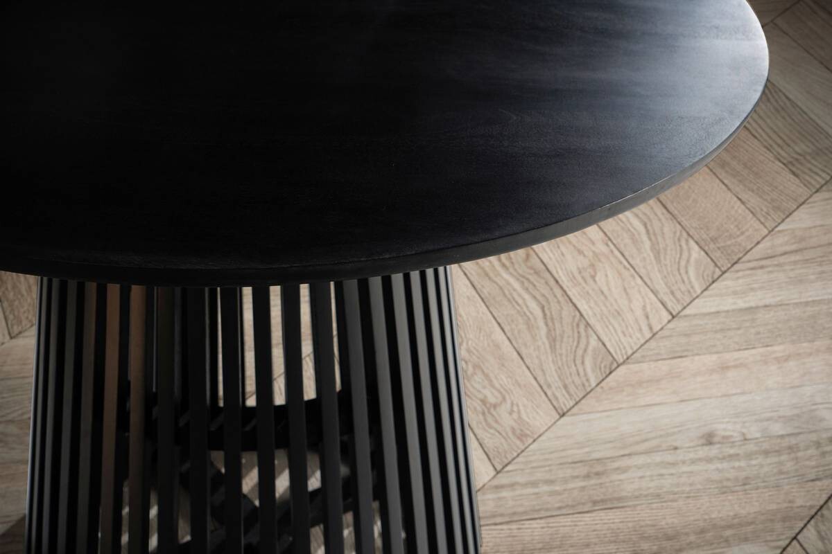 Esstisch schwarz H/D: ca. 77x120 cm