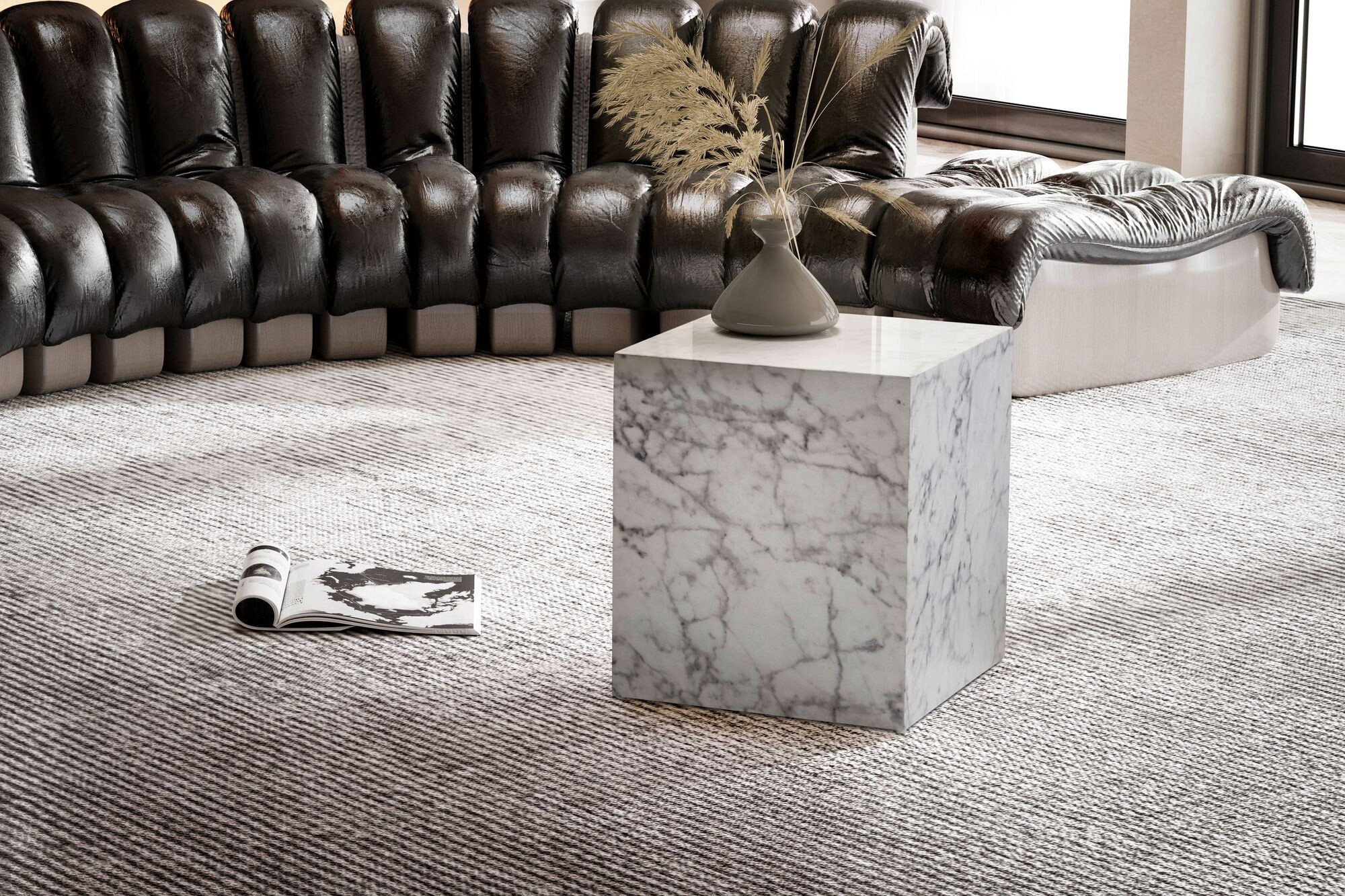 Wohnling Couchtisch Marmoroptik MDF B/H/T: ca. 40x45x40 cm