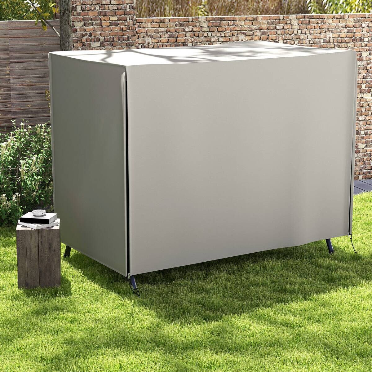 Outsunny Abdeckplane grau Polyester B/H/L: ca. 124x205x164 cm