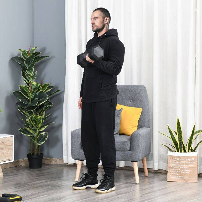 HOMCOM Kurzhantel schwarz Gummi B/H/T: ca. 15,5x10,4x15,5 cm