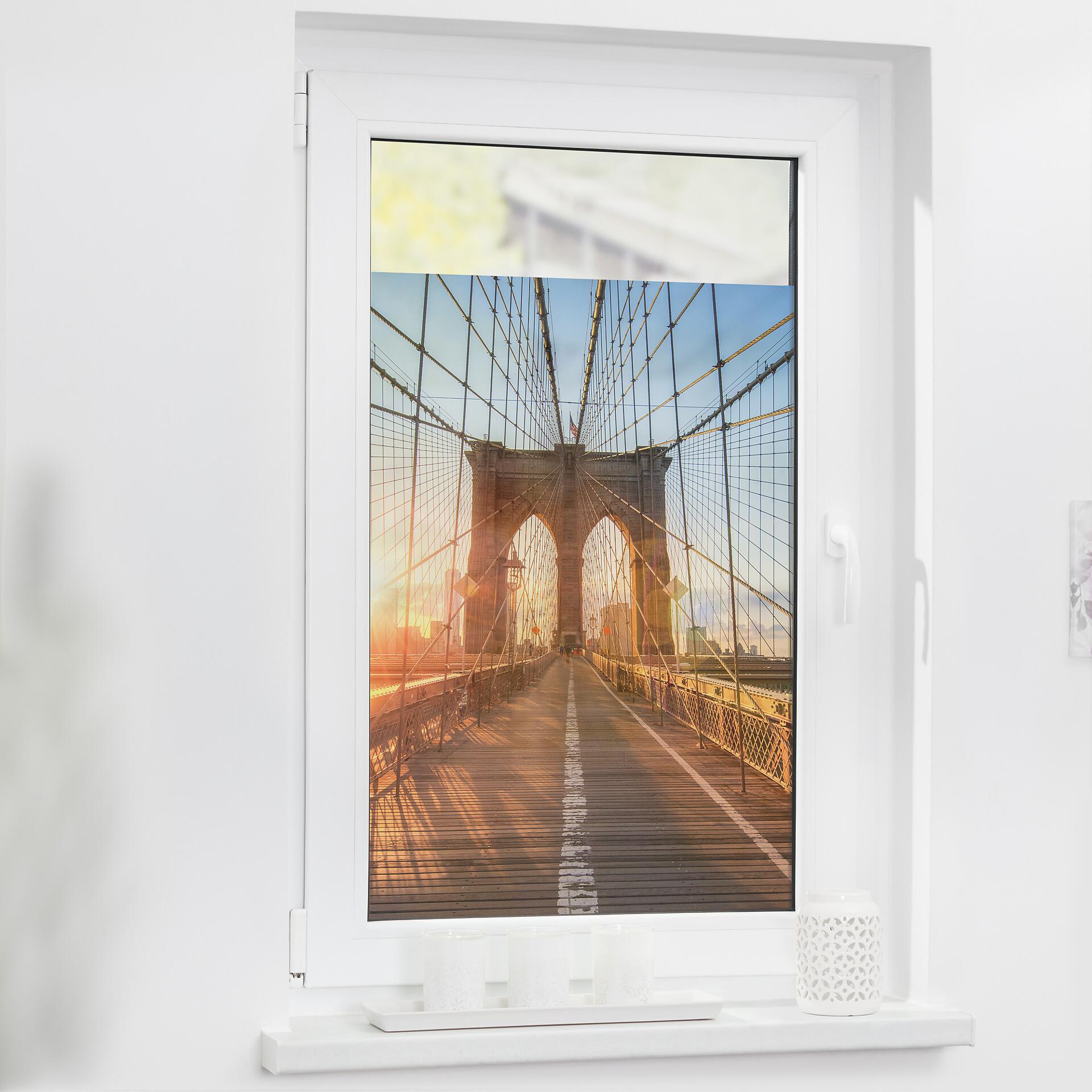 LICHTBLICK Fensterfolie Brooklyn Bridge Brooklyn Bridge Brooklyn Bridge orange B/L: ca. 100x180 cm