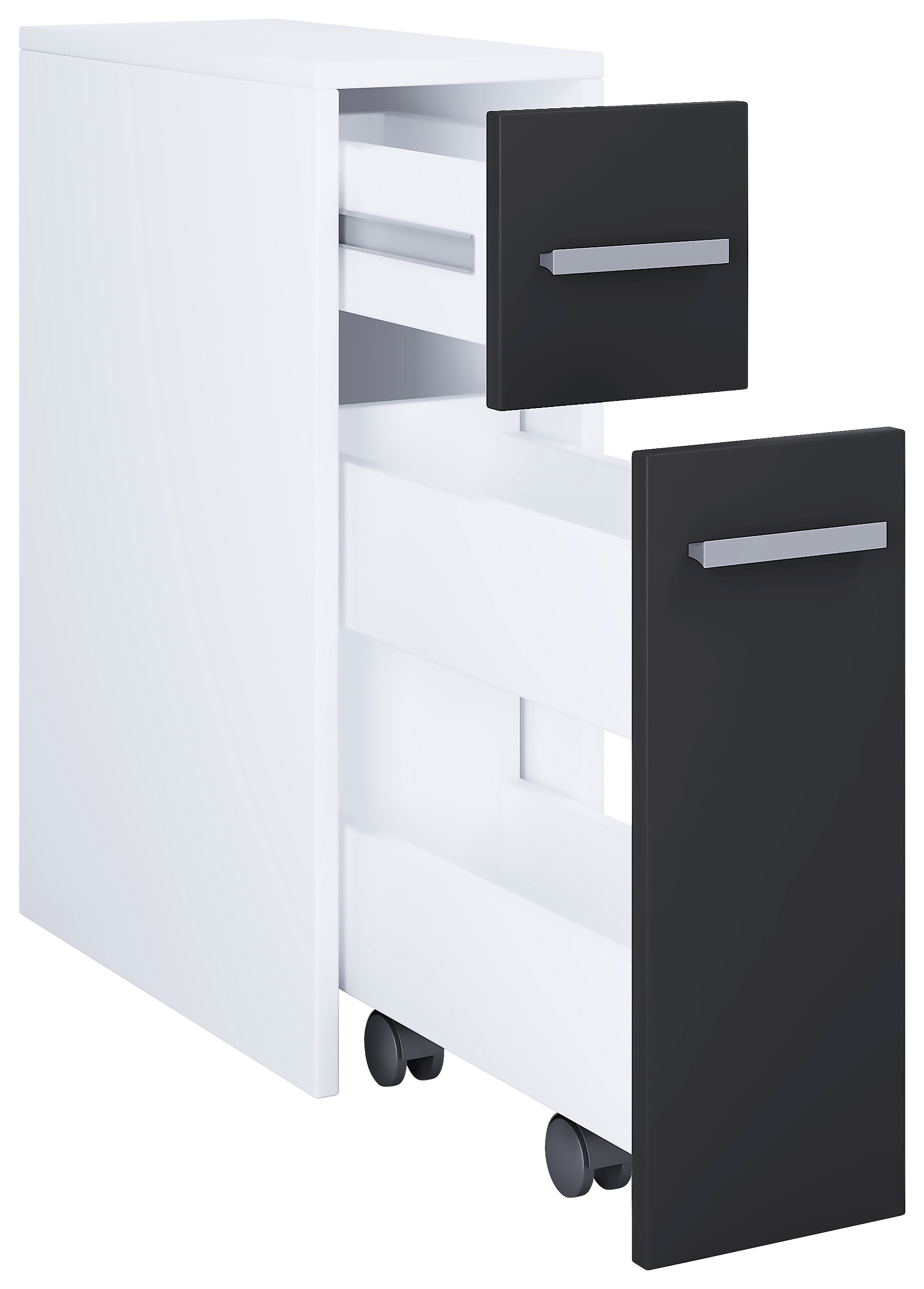 Unterschrank Zalo weiß schwarz B/H/T: ca. 20x61x45 cm