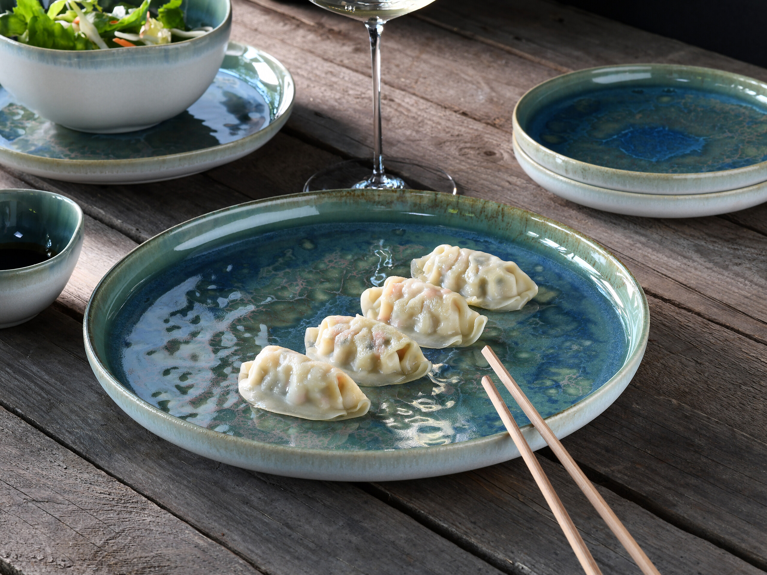 CreaTable Tafelservice Yuki grün Steinzeug 8 tlg.