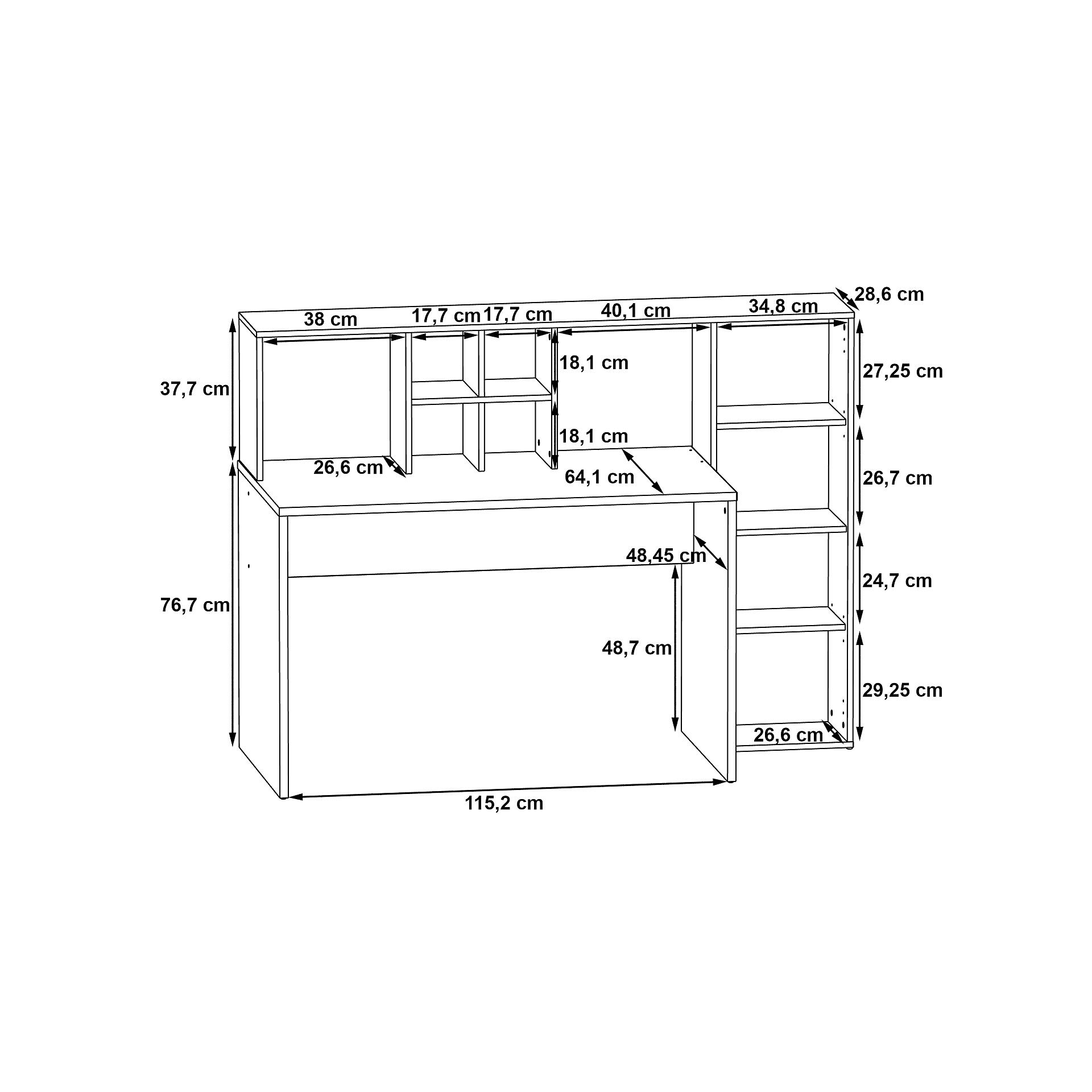 Schreibtisch  weiß Eiche Artisan Nachbildung B/H/T: ca. 158x116x66 cm